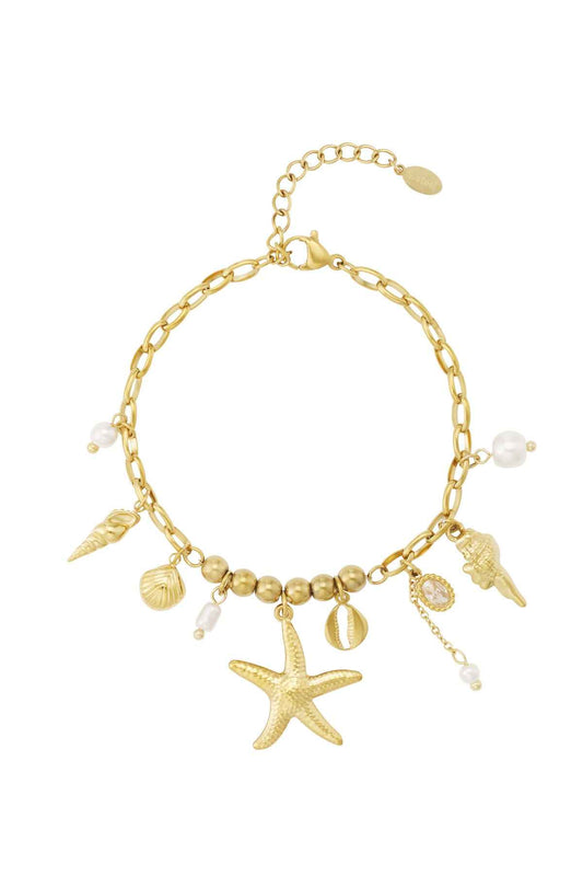 Elegant 14K Gold Plated Charm Bracelet for Women