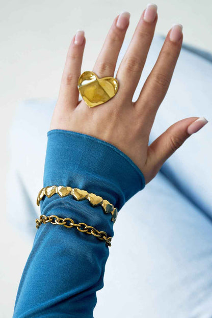 Bangle met gedeukte hartjes