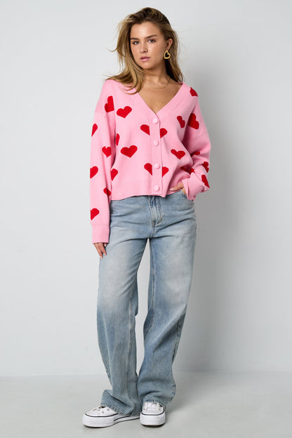 Cute Heart Knit Cardigan for Fall/Winter