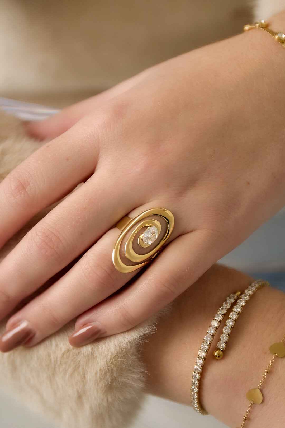 Lumé Gold Adjustable Zircon Ring for Everyday Glam
