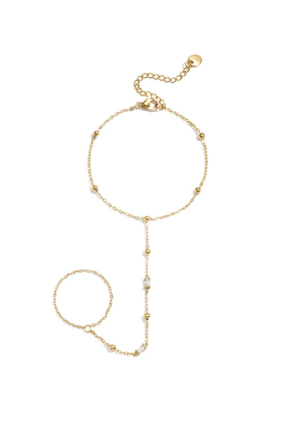 Handchain met bolletjes en rechthoekige steentjes