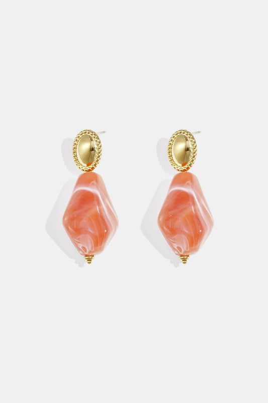Earrings with natural stone look