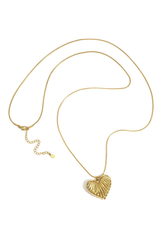 Elegant Long Heart Necklace in Silver & Gold