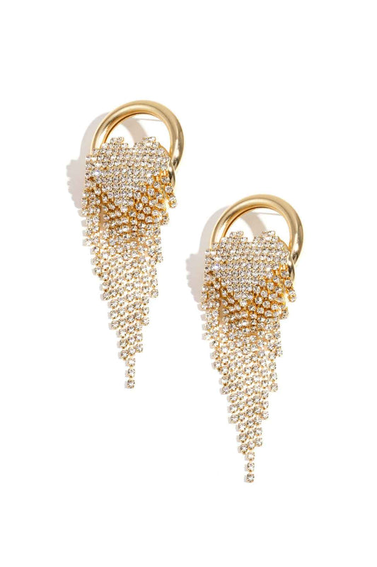 Elegant Heart Tassel Party Earrings Silver & Gold