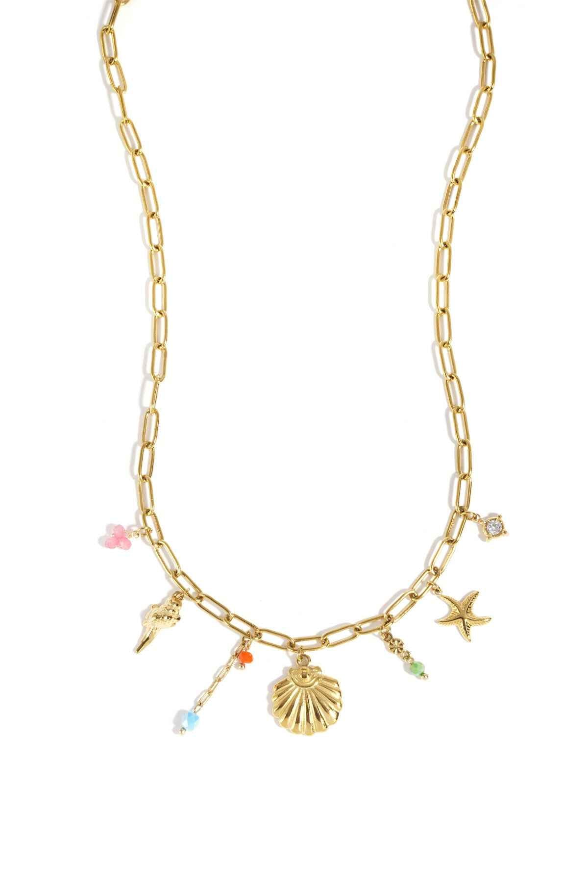 Elegant Gold Shell Pendant Necklace for Summer