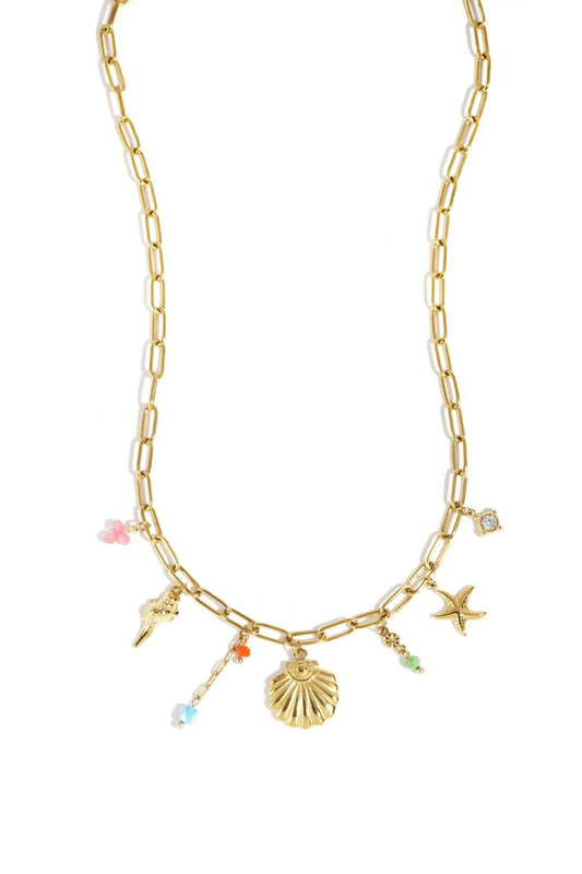 Elegant Gold Shell Pendant Necklace for Summer