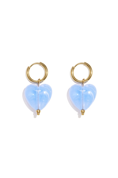 Earrings with heart-shaped beads