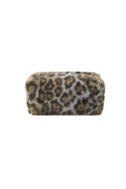 Stylish Khaki Leopard Print Makeup Bag for Women