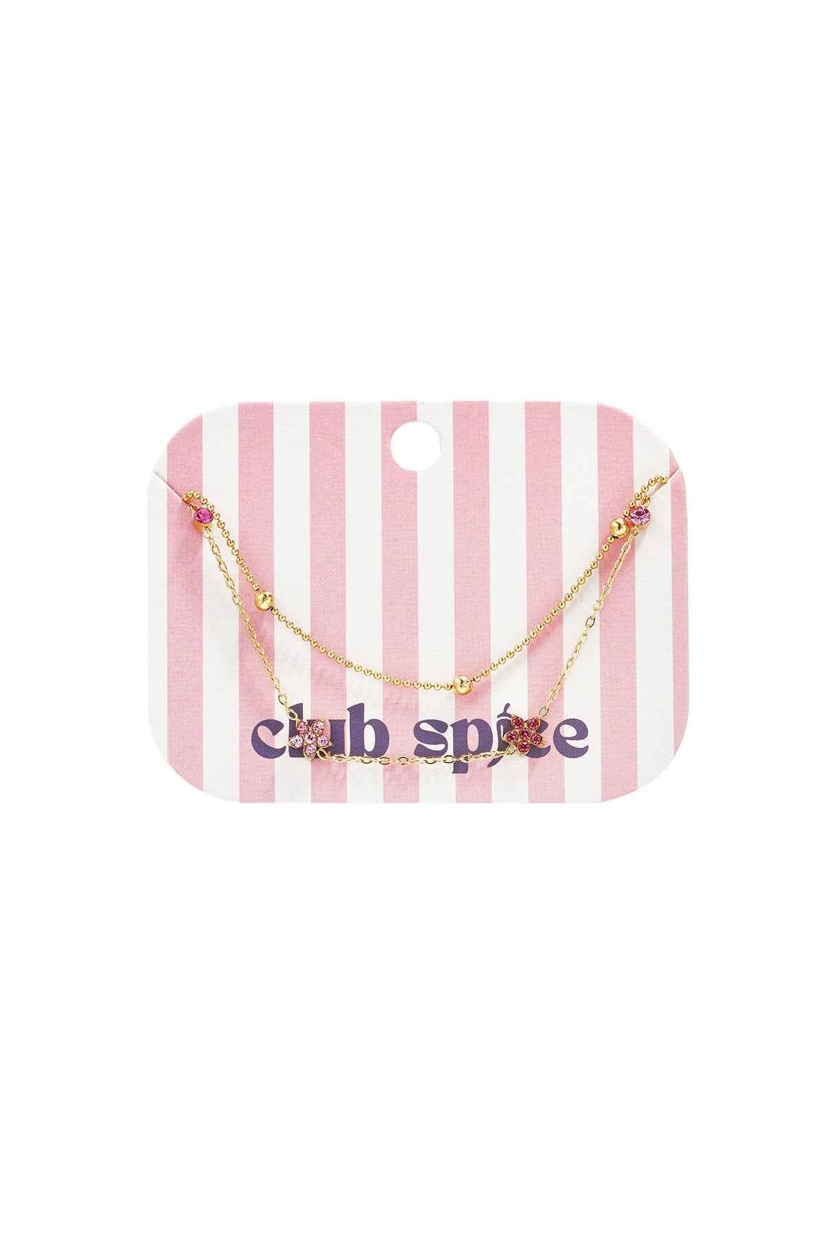 Armband met gekleurde steentjes belegde bloemetjes