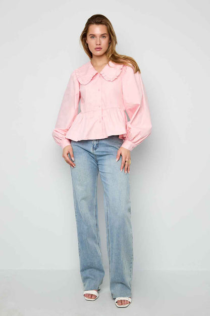 Katoenen blouses en overhemden Effen casual lente/zomerkleding