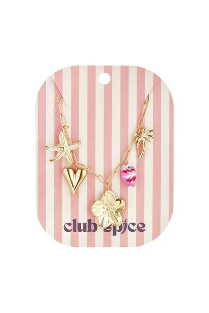 Necklace with large links and charms