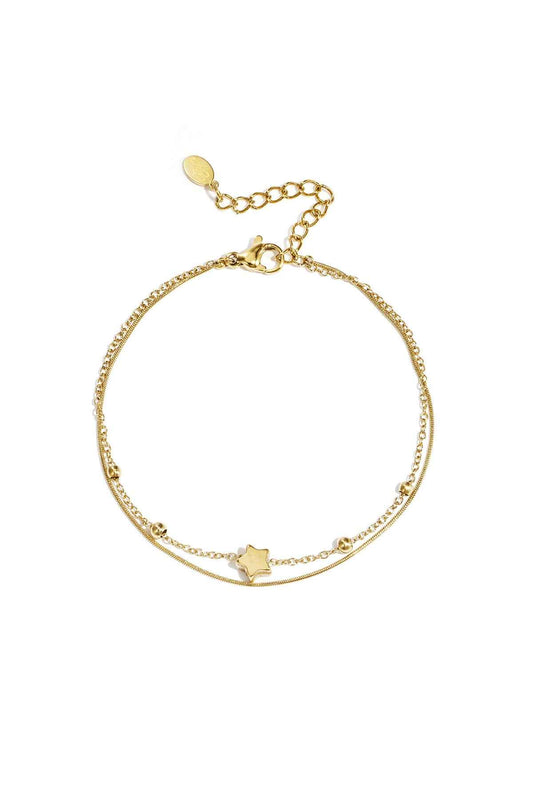 Elegant Star Charm Bracelet in Silver & Gold for Everyday Wear