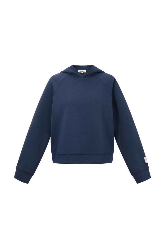 Stylish All-Fit Knitted Hoodie in Navy & Brown