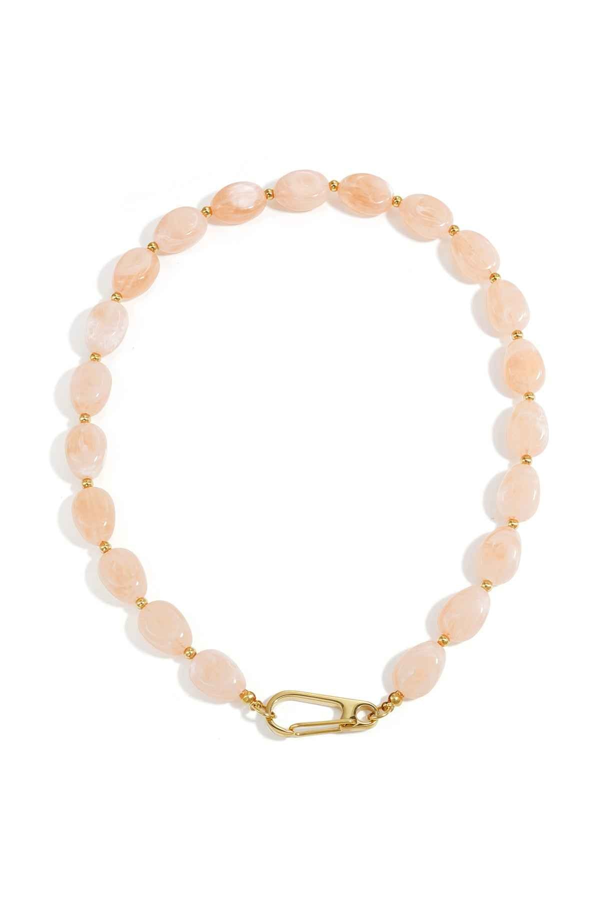 Necklace with beads and front closure design