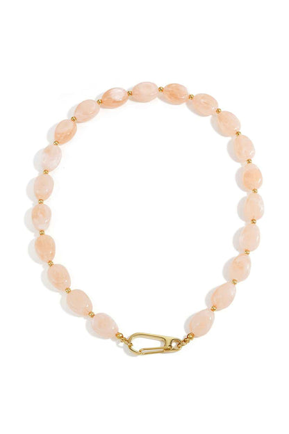Necklace with beads and front closure design