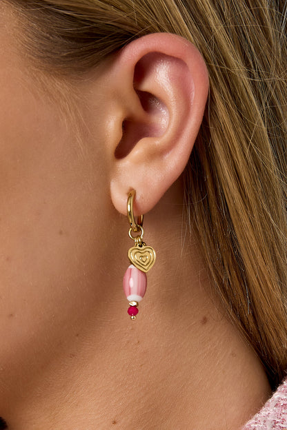 Elegant Gold Heart Drop Earrings for Women