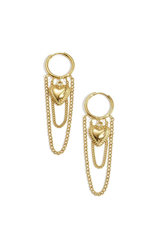 Elegant Gold Heart Dangle Earrings for Women
