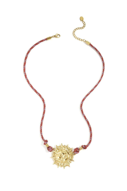Elegant Wine Red Pendant Necklace for Daily Wear