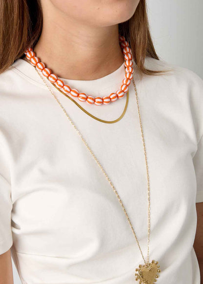 Kralenketting met gestreepte kralen