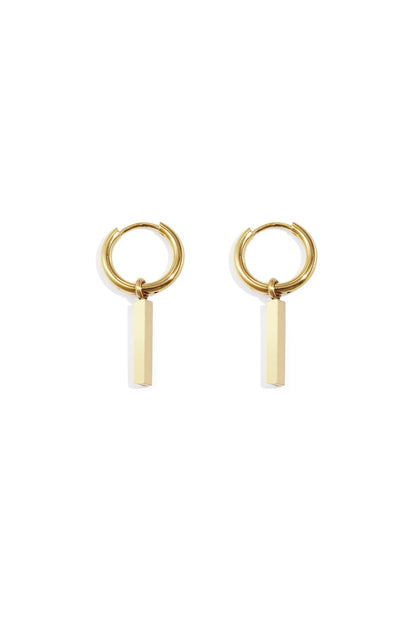 Elegant Stainless Steel Rectangle Drop Earrings for Women