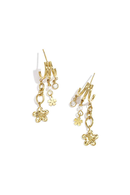 Elegant Sea Shell Drop Earrings in Silver & Gold
