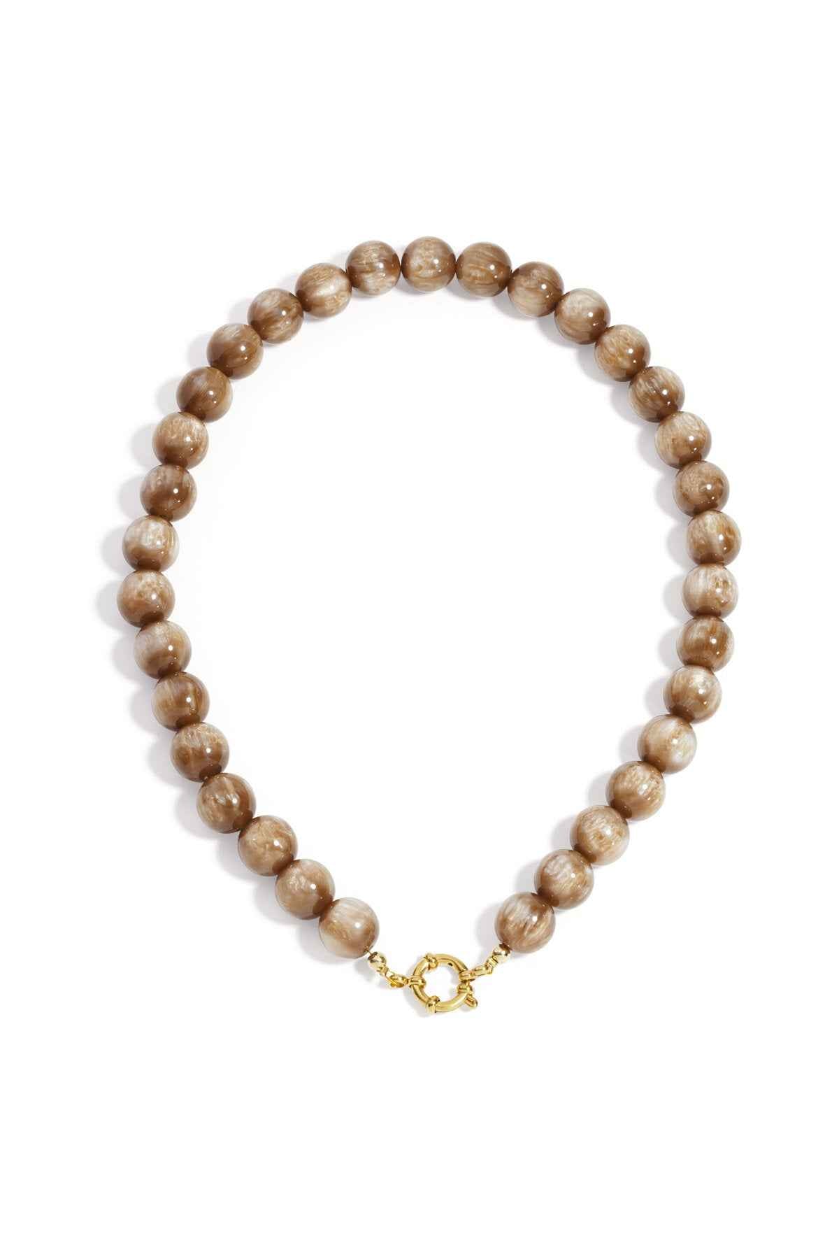 Chic Resin & Stainless Steel Beaded Necklace