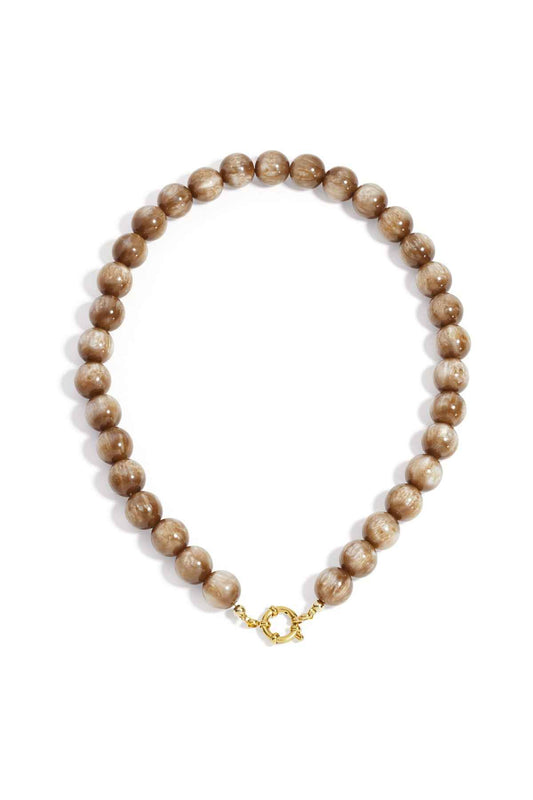 Chic Resin & Stainless Steel Beaded Necklace