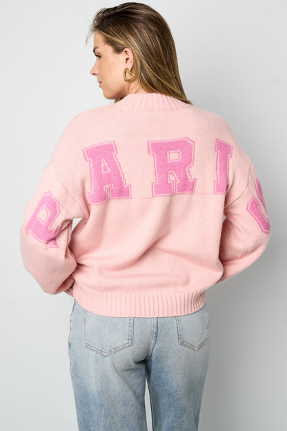 Cozy Letter Knit Sweater for Fall/Winter