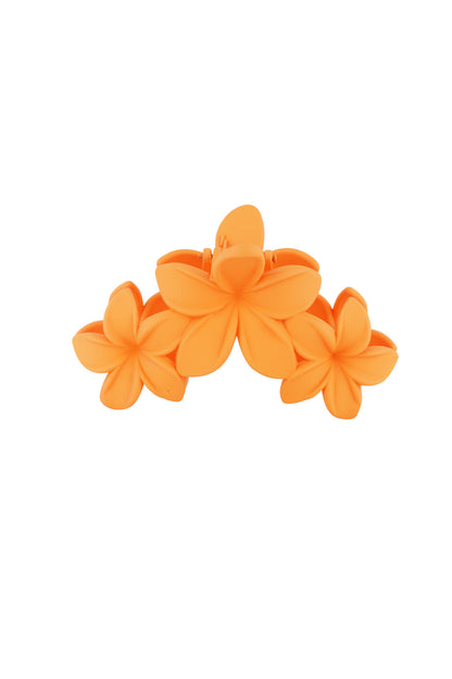 haarclip met grote bloemen - suikerspin roze