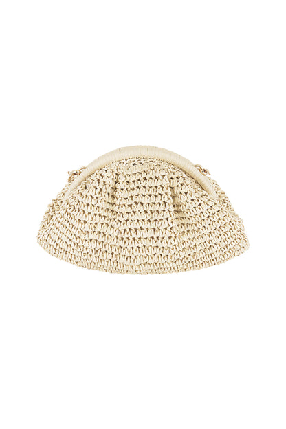 Elegant Paper Shoulder Bag in Black, Beige, and Cream