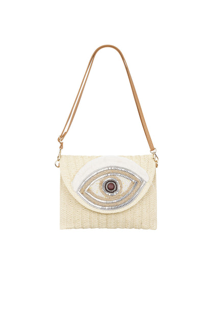 Stylish Paper Shoulder Bag in Black, Beige, Off-White