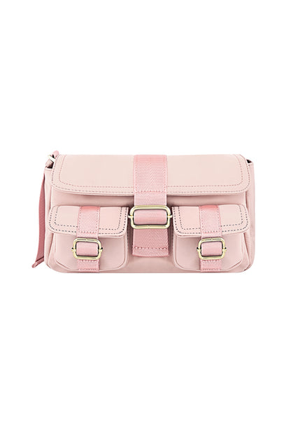 Stylish Polyester Shoulder Bag in Pink, Blue, Black, Beige & Cream