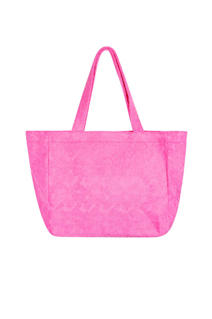 Stylish Fuchsia & Beige Polyester Shopper Bags