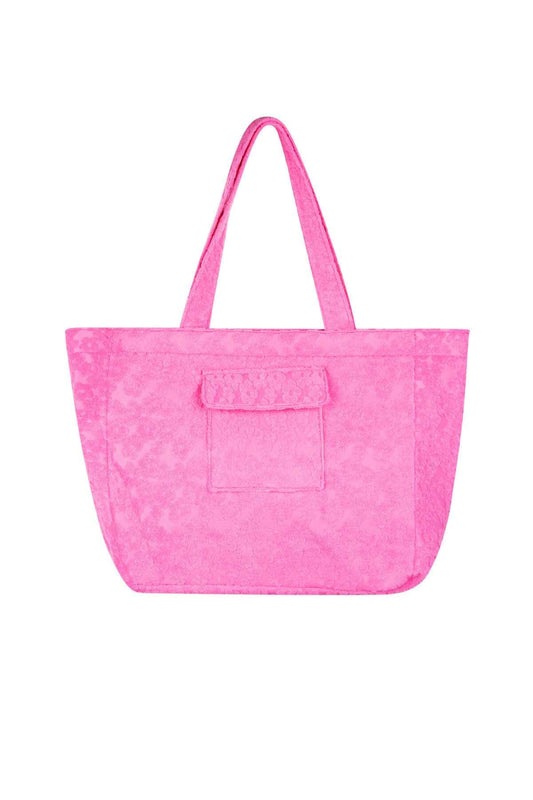 Stylish Fuchsia & Beige Polyester Shopper Bags