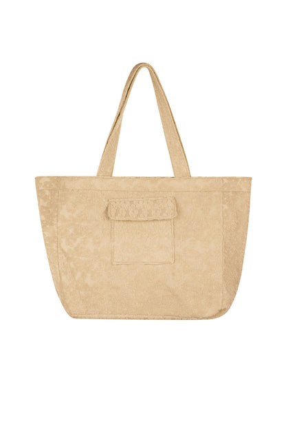 Stylish Fuchsia & Beige Polyester Shopper Bags