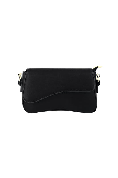Stylish PU Shoulder Bag in Blue, Black & Fuchsia