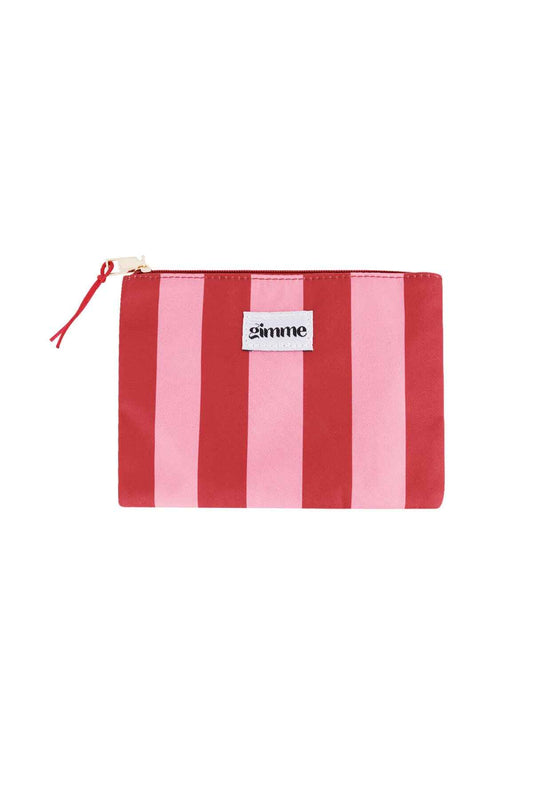 Stylish Pink Stripe Makeup Bag for Daily Use