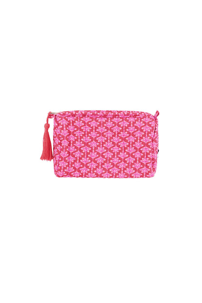 Chic Pink & Green Polyester Makeup Bags for Women