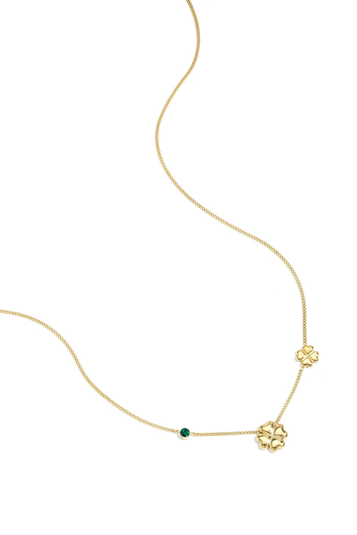 Ketting met klavertjes en gekleurd steentje