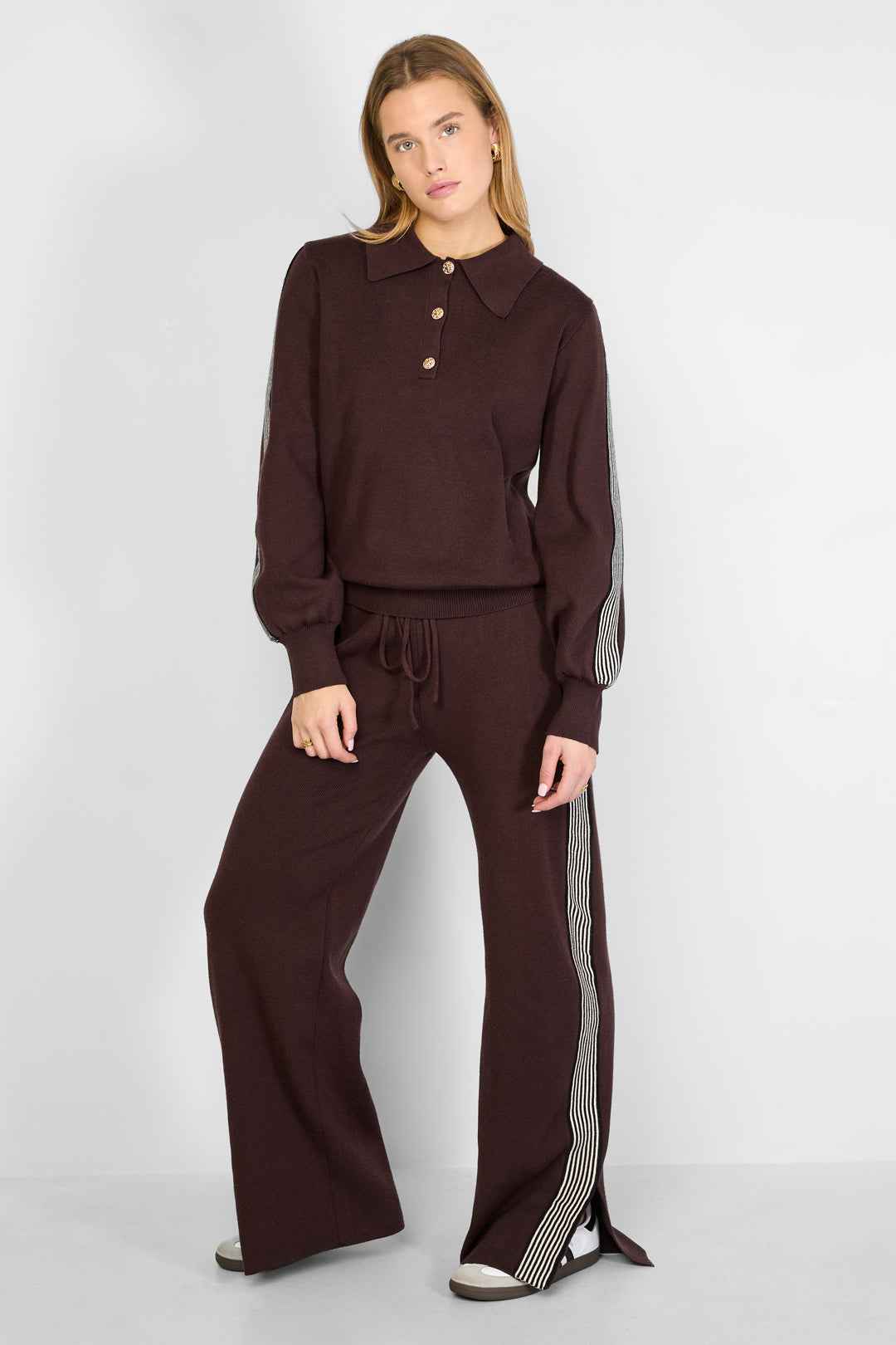 gebreide broek met strepen