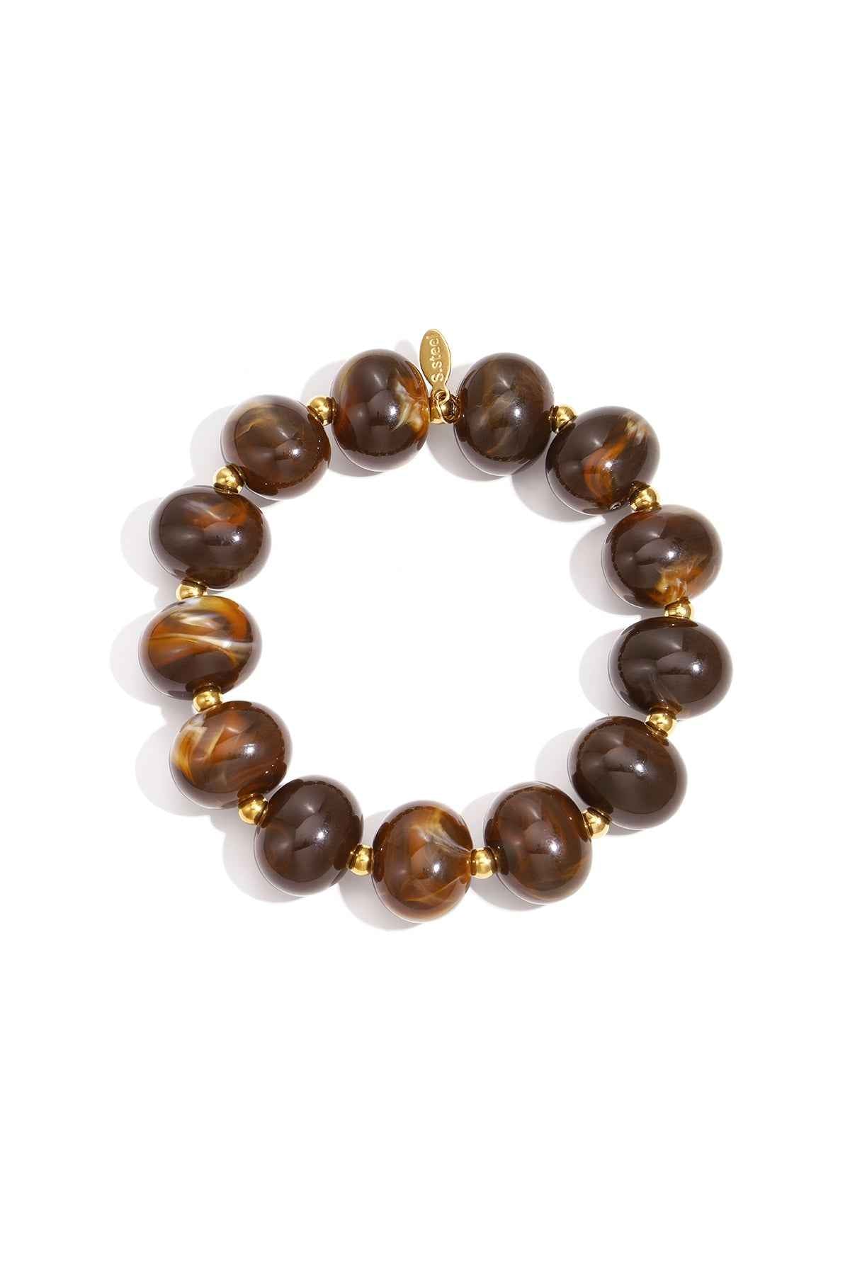 Elastic beaded bracelet with large beads