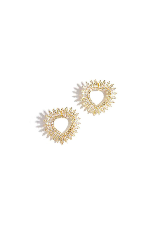 Elegant Heart-Shaped Zircon Earrings for Party