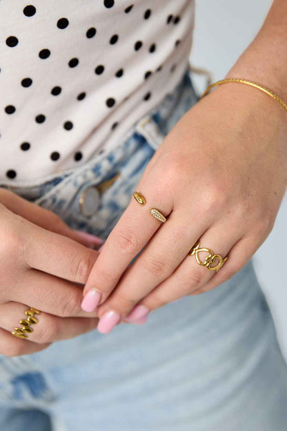 Minimalistische ringen van roestvrij staal met 14-karaats goudlaag, ronde, casual, dagelijkse, eenvoudige serie, dames sieraden