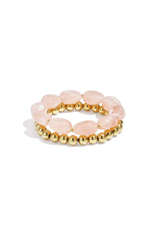 Bracelet set with organic beads