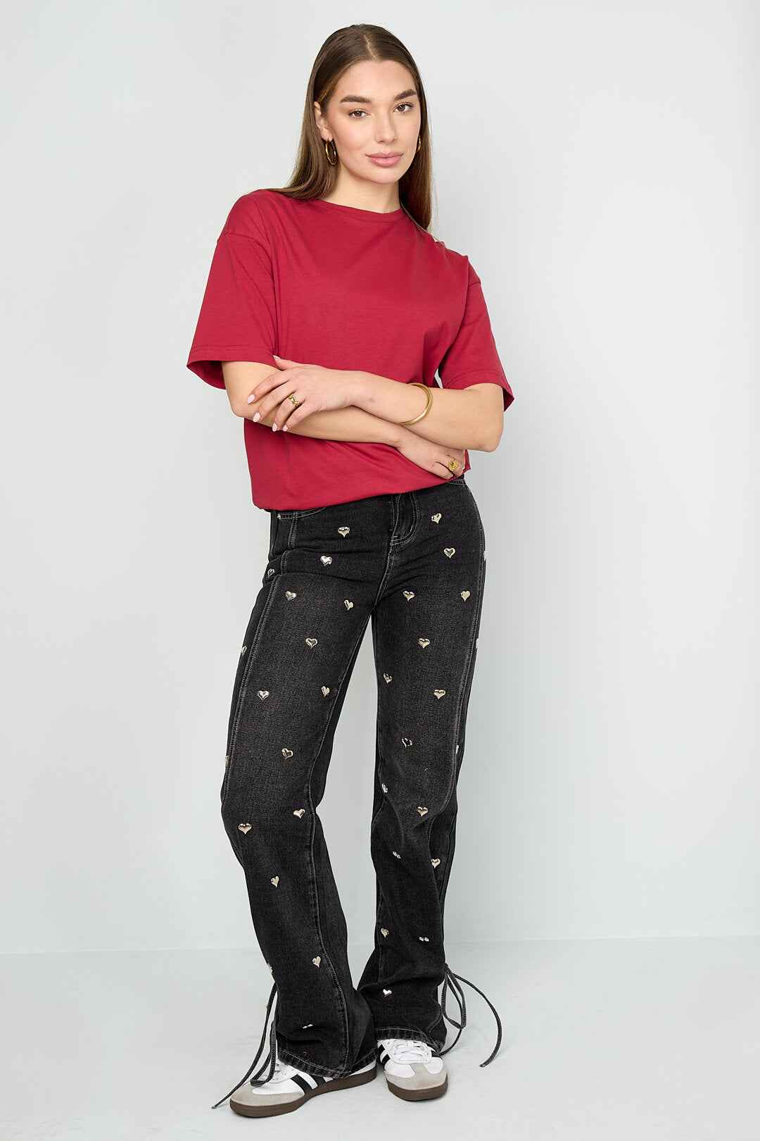 Gimme All Fit Casual Cotton T-Shirt in Orange & Red