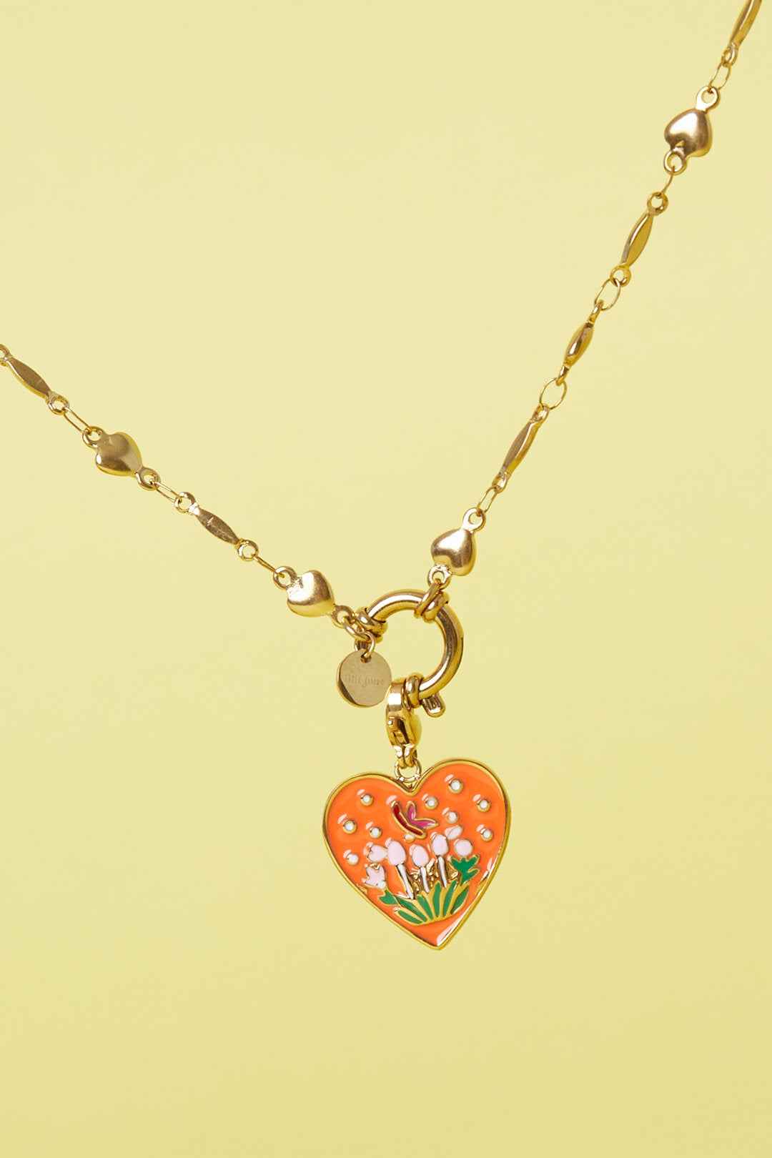 Sieraden bedel hart met tulpen DIY