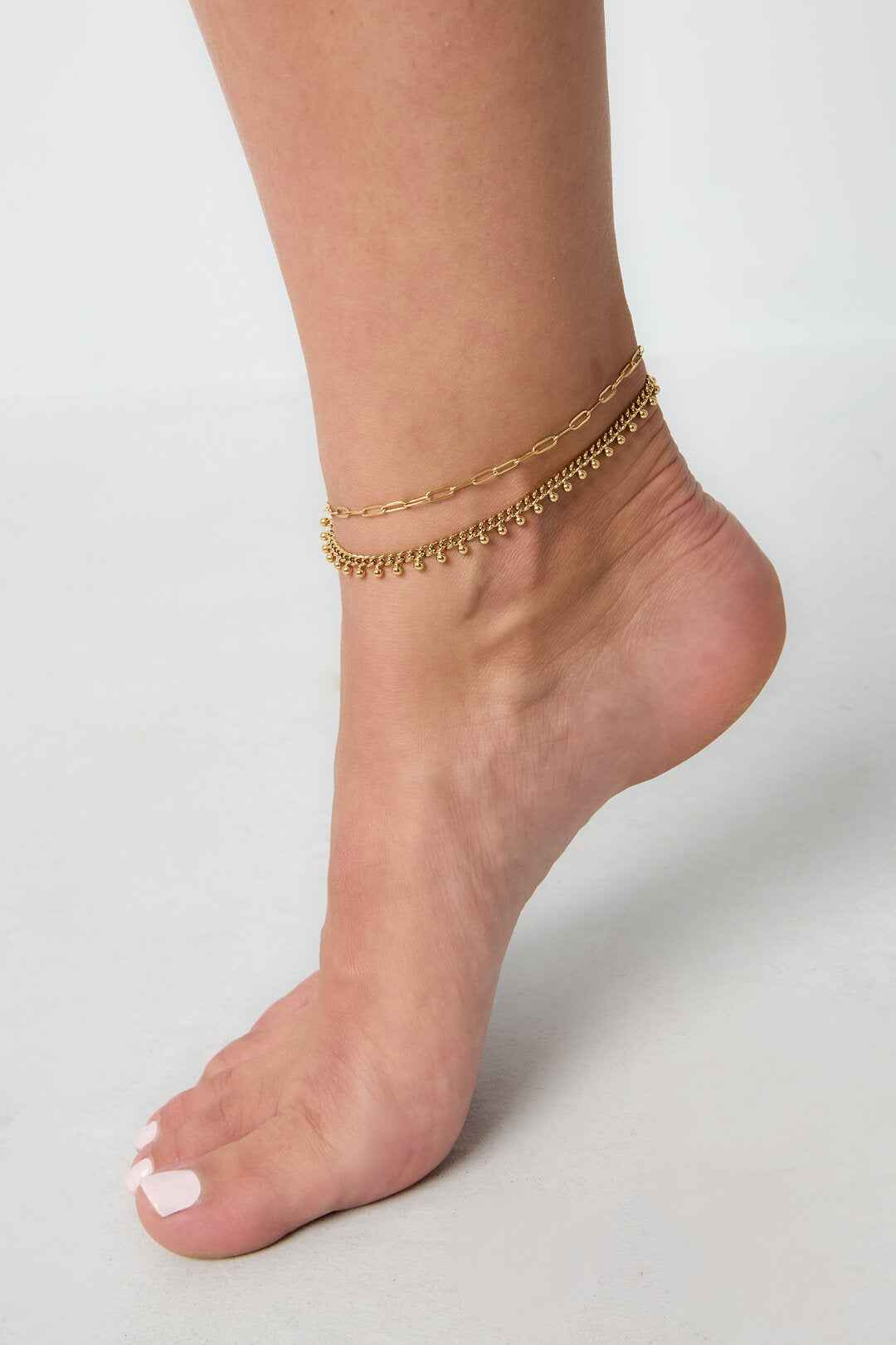 Elegant Gold Color Multi-Layered Ankle Bracelet