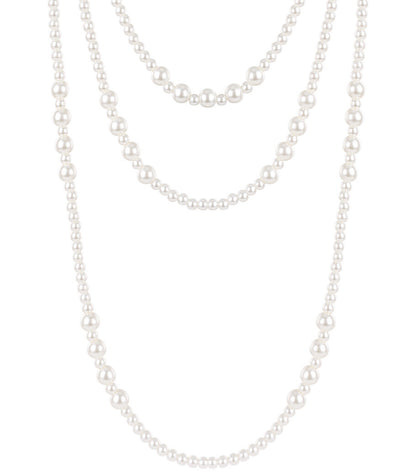 Elegant White Artificial Pearl Long Necklace for Women
