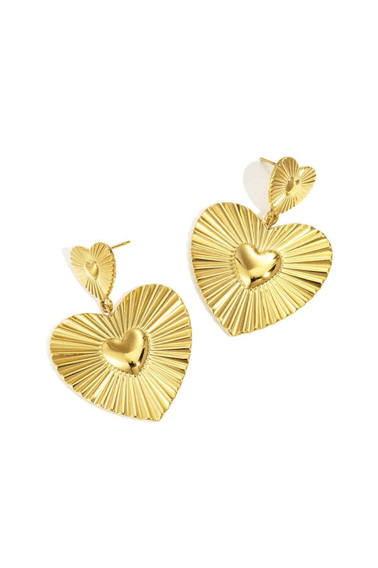 Elegant Gold Heart Drop Earrings for Women
