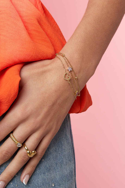 Armband met verbonden hart bedel